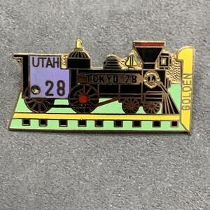 Vintage Lions International Club Pin Utah Golden Spike Tokyo 1978 Train Engine